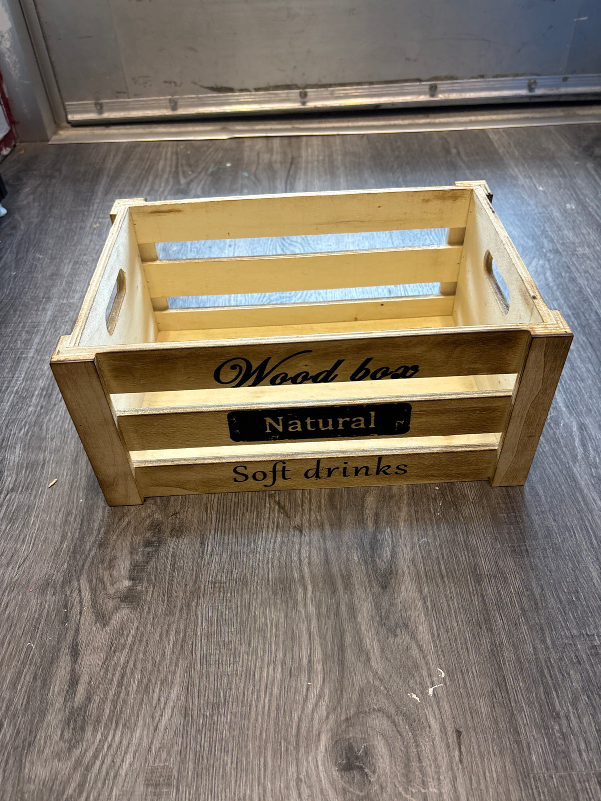 Wooden Crate with Writing