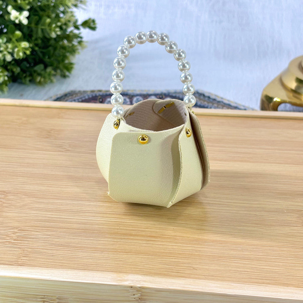 Leather Gift Purse with Pearl Handle