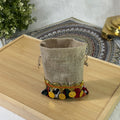Woven Jewelry Pouch with Drawing Closure - Ethnic Colorful Gift Bags Suitable for Wedding Favors