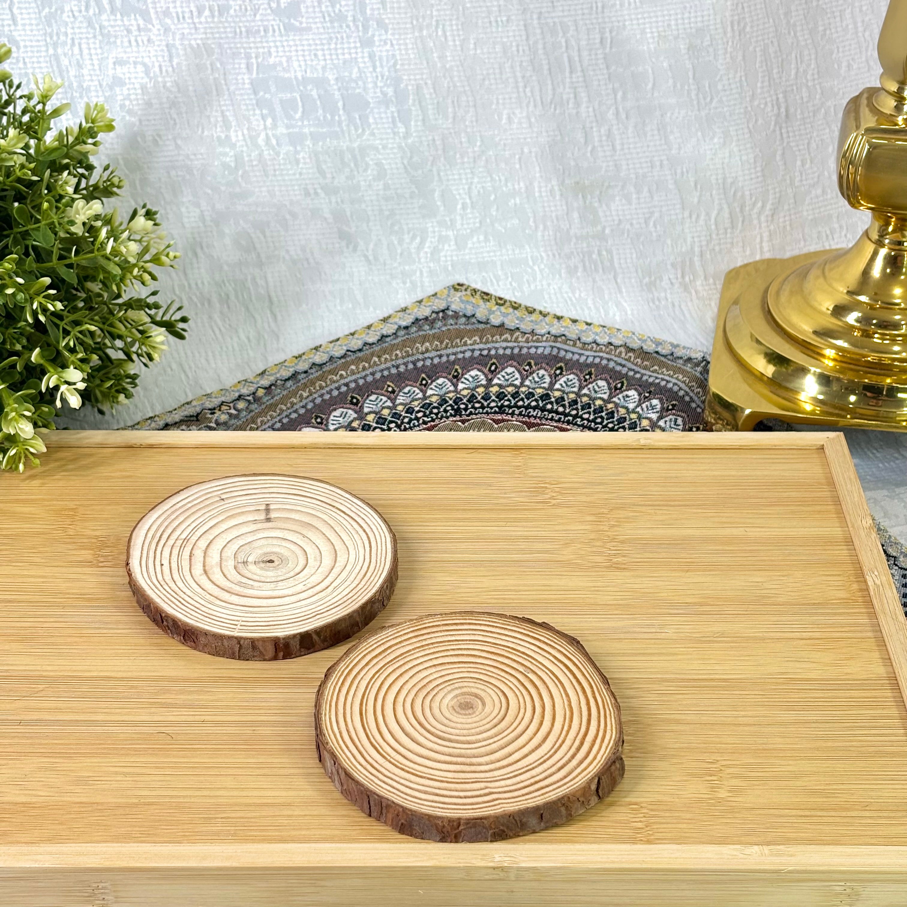 Natural Sandalwood Slices Wedding Ornaments Centerpiece Craft