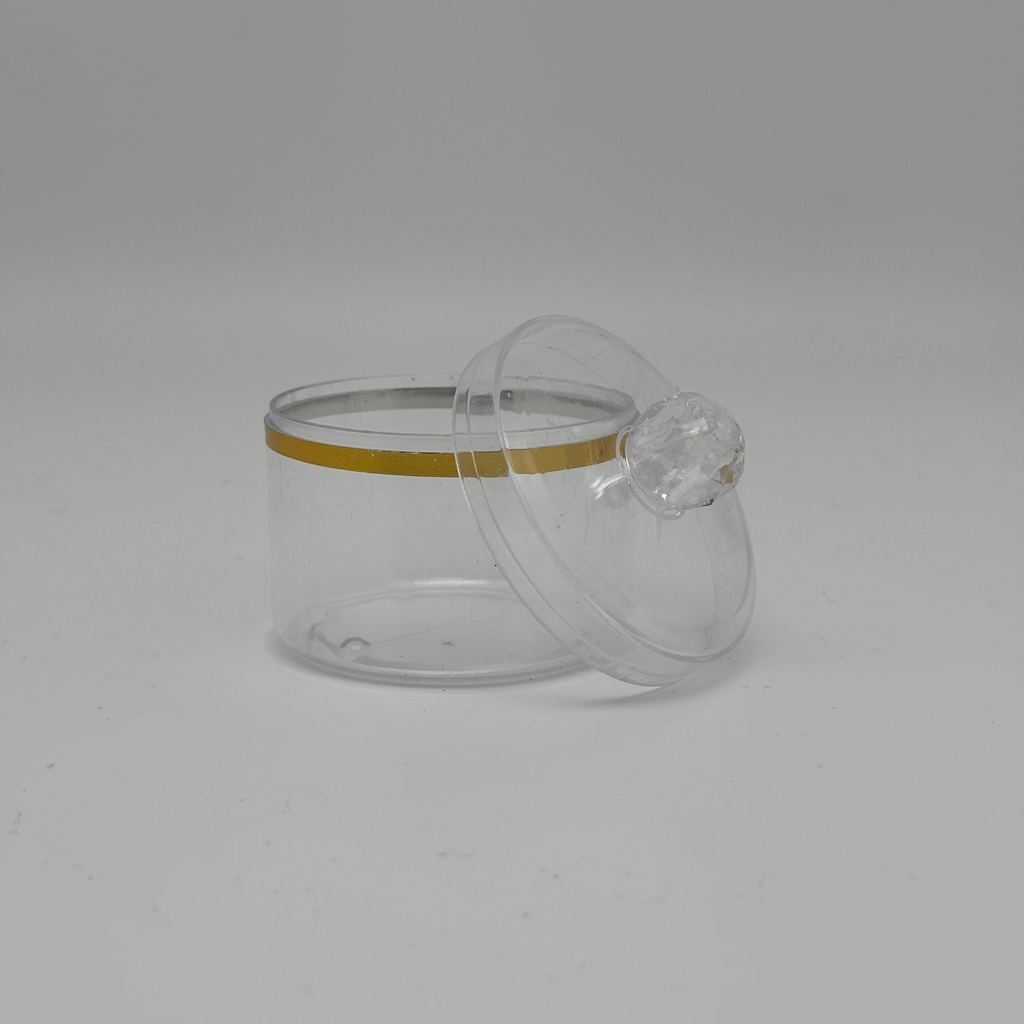 Clear Acrylic Jar with Gold Line
