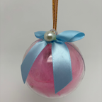 Acrylic Clear Ornament with Pink Flower