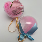 Acrylic Clear Ornament with Pink Flower