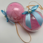Acrylic Clear Ornament with Pink Flower
