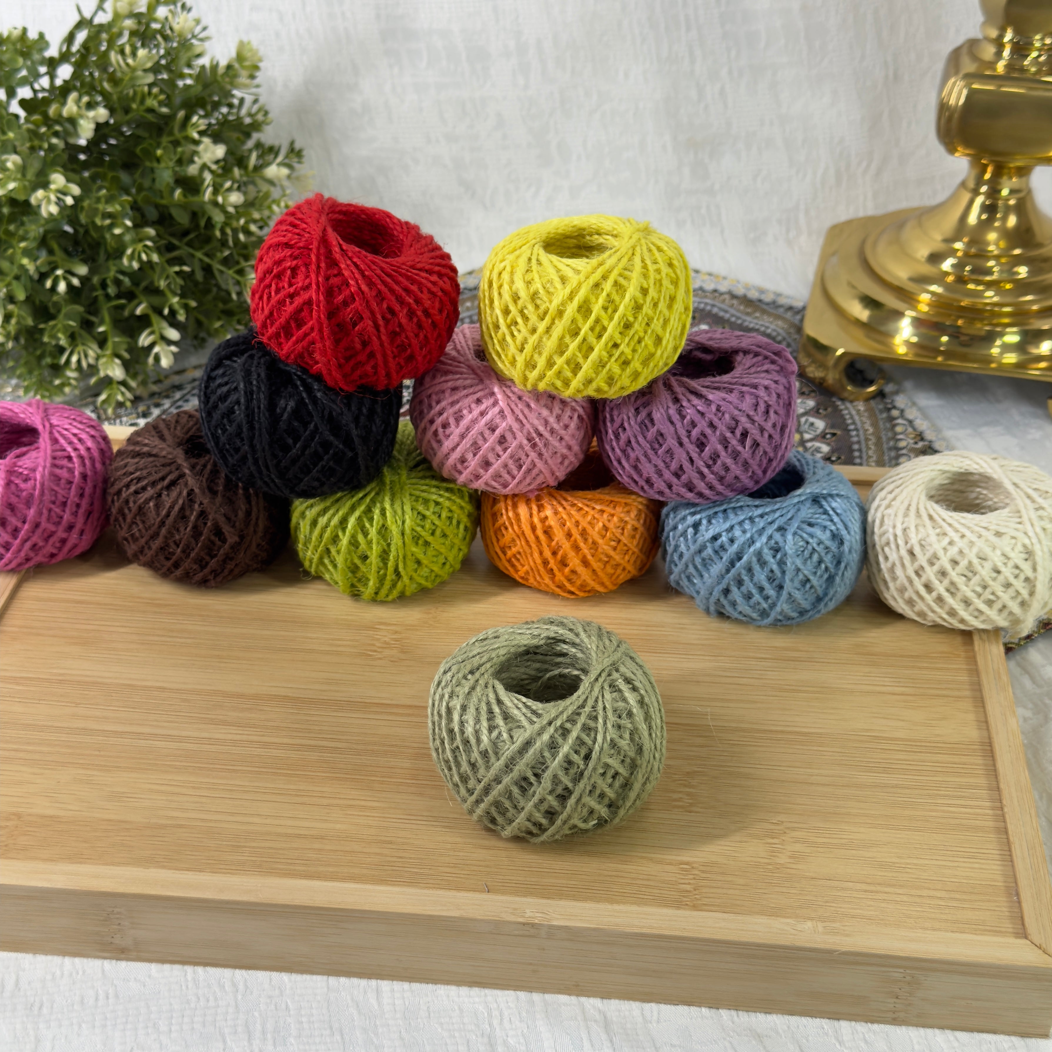 Multicolor Natural Jute Twine (25 yd)