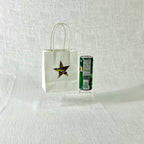 Gift Bag white color, Paper Bag Golden Glitter Star Design
