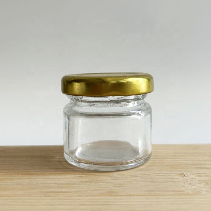 25 ml, 50 ml &  100 ml Hexagonal Glass Jars for Honey Gold & Silver Metal Lids Jar