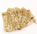 Organza Drawstring Bags Gold Rose & Silver rose