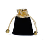 Red & Black Velvet Drawstring Bags with Golden Rim Jewelry Pouches for Earrings Stamping Wedding
