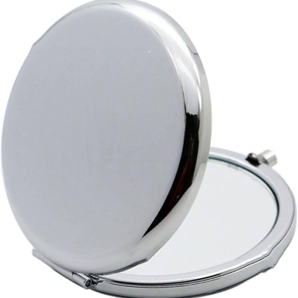 Customized Logo Souvenir Double Sided Metal Mini Pocket Mirror Round Gold Silver Laser Compact Mirrors for Women Folding Mirror Party Favors