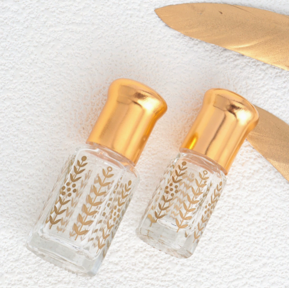 3ml 6ml 12ml Essential Oil Perfume Oil Roll on Glass Bottle Bottle with Gold Cap