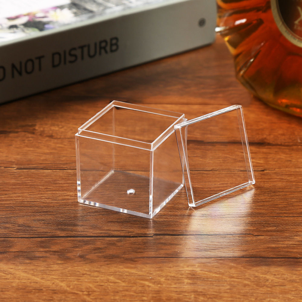4.5-15cm Transparent Plastic Acrylic Square Box with Lid and Base Candy Box for Figurines Rubik's Cube Display Packaging