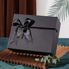 Black Card Rectangular Bow-Knot Large Size Lid-and-Base Souvenir Craft Gift Box set of 3 Pcs