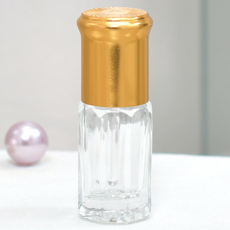 Roller Bottle Perfume bottle 3 ml, 6ml & 12 ml Essential Oil Perfume Oil Roll on Glass Bottle Bottle with Gold Cap