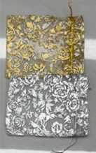 Organza Drawstring Bags Gold Rose & Silver rose