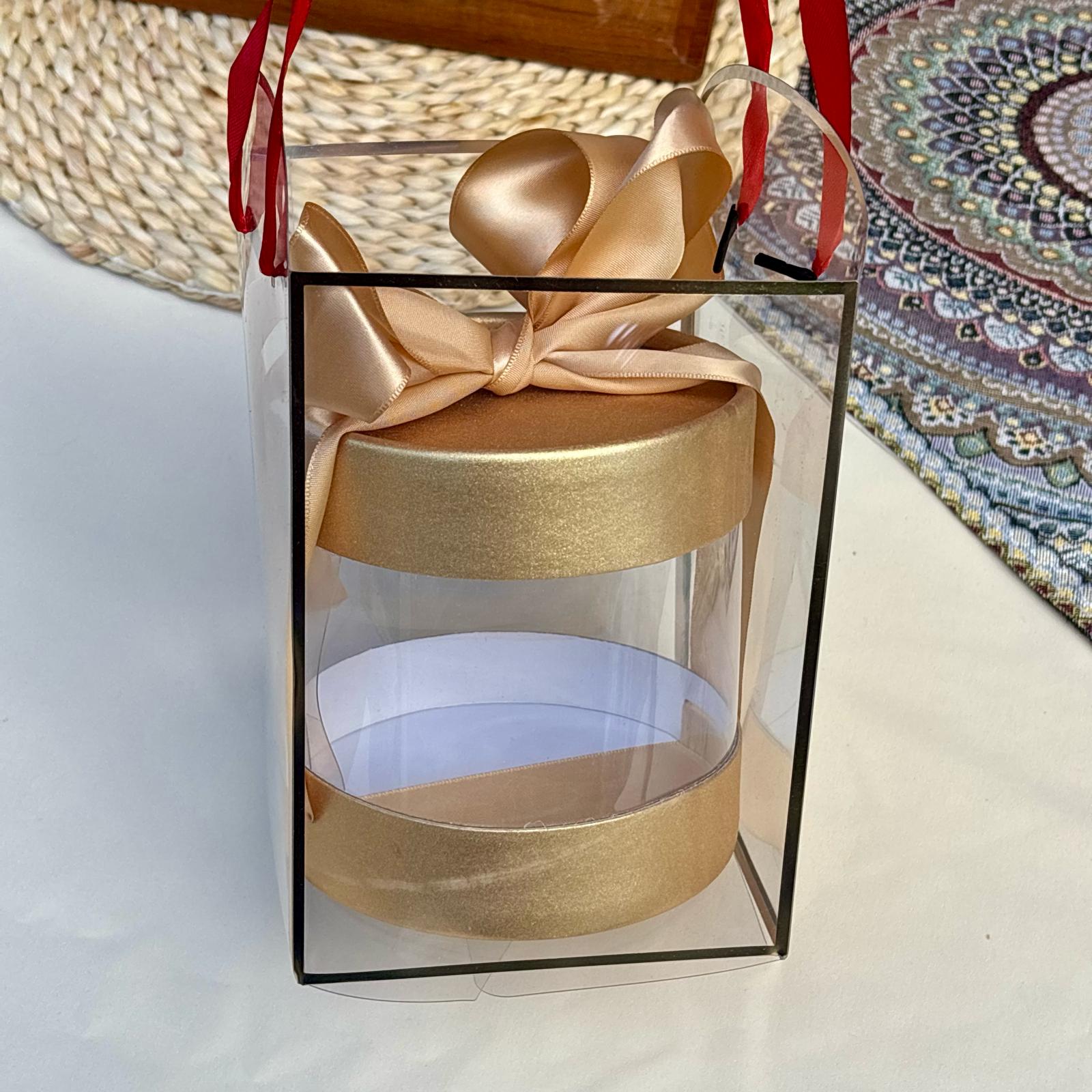 Clear Round Gift box With clear Bag