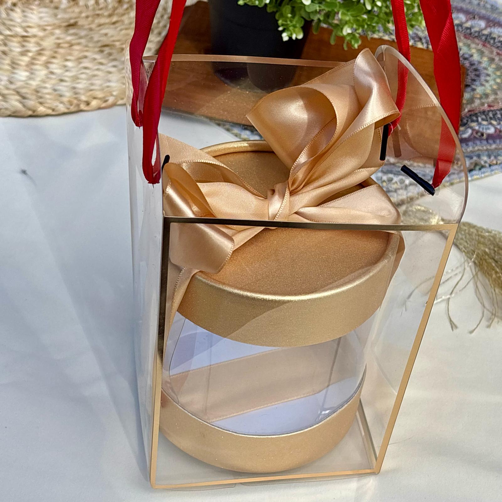 Clear Round Gift box With clear Bag