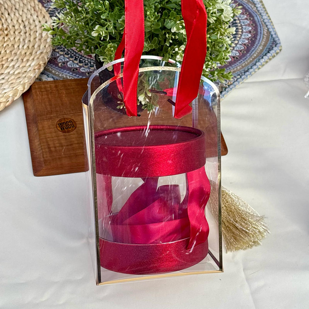 Clear Round Gift box With clear Bag
