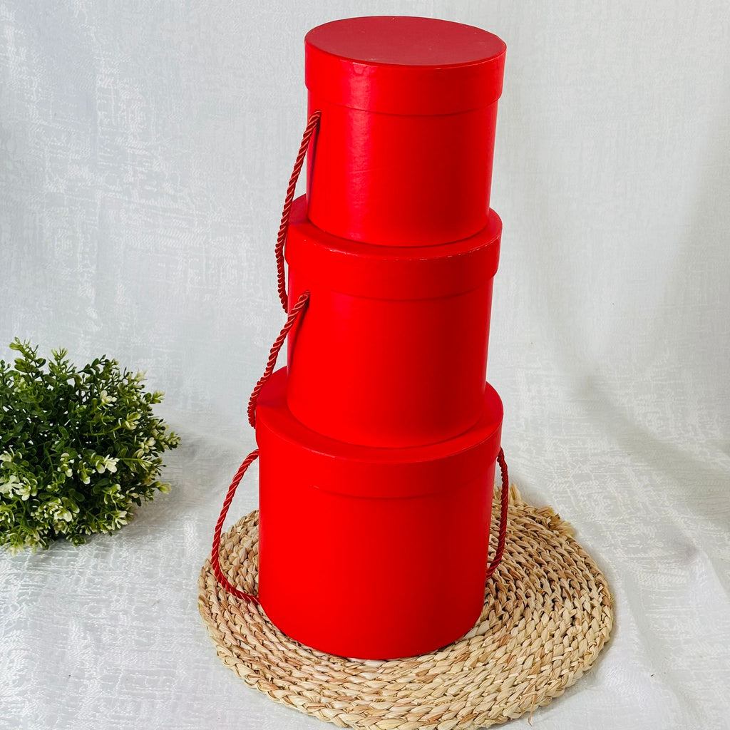 Round Flower Box for Flower Shop Gift Box set of 3 Pcs