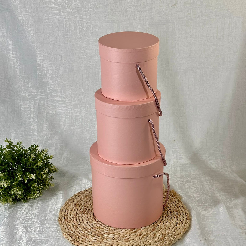 Round Flower Box for Flower Shop Gift Box set of 3 Pcs