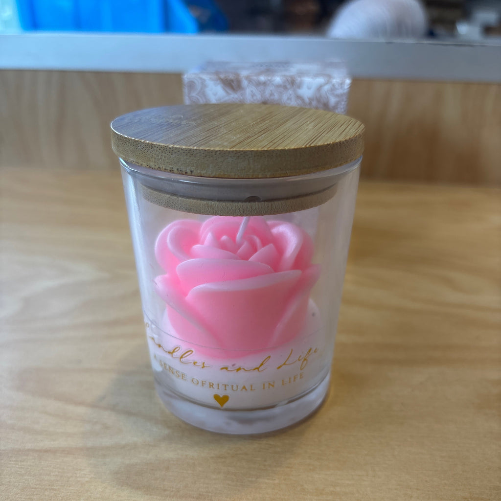 Candle Bloom Rose Candle Jar with Lid F90226