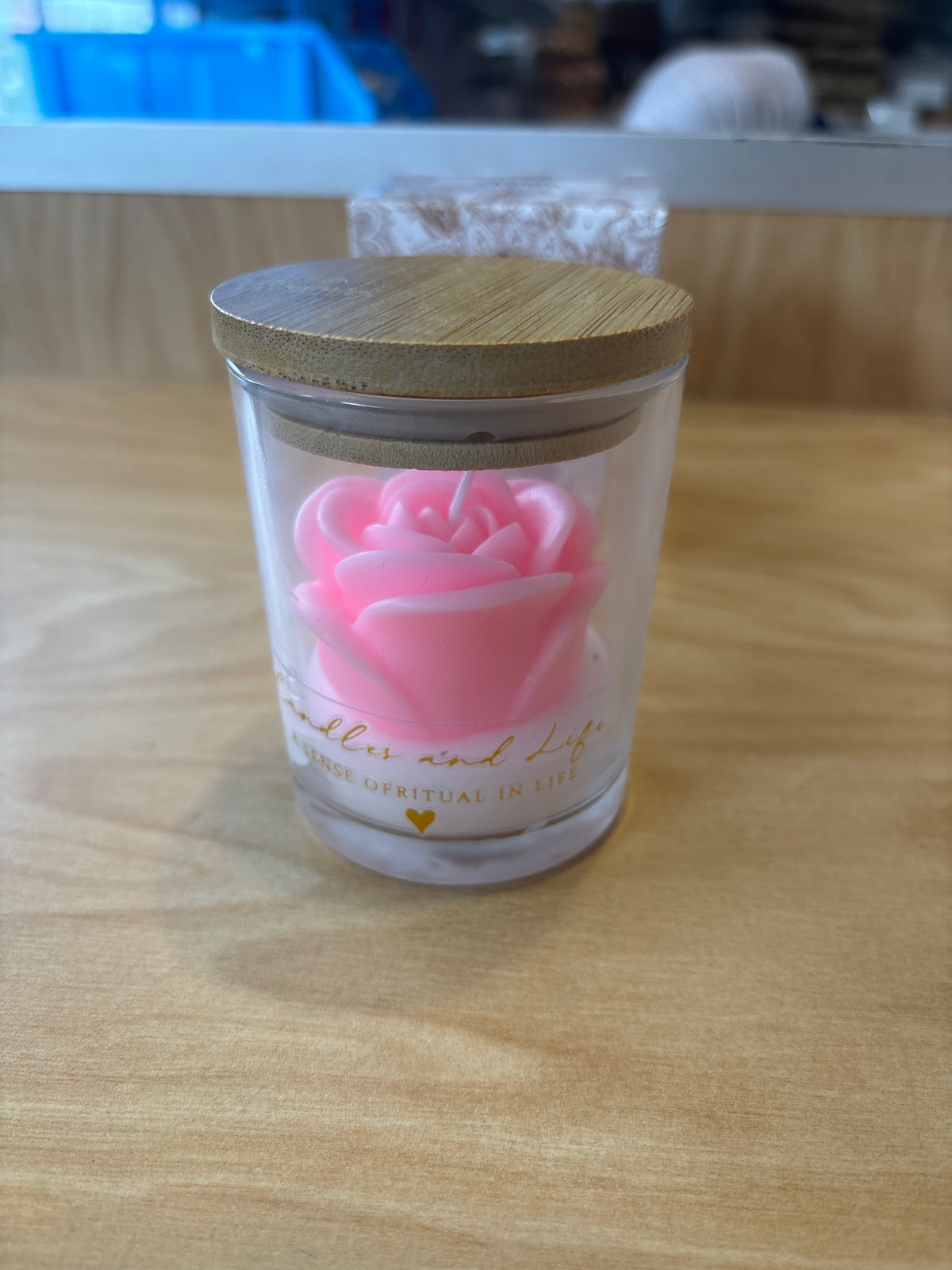 Candle Bloom Rose Candle Jar with Lid F90226