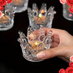 Crown Candlestick Glass Jewelry Box, Perfect for Storing Jewelry, Decorating Weddings, As Banquet Centerpieces Wedding Favors Party Favours F90282