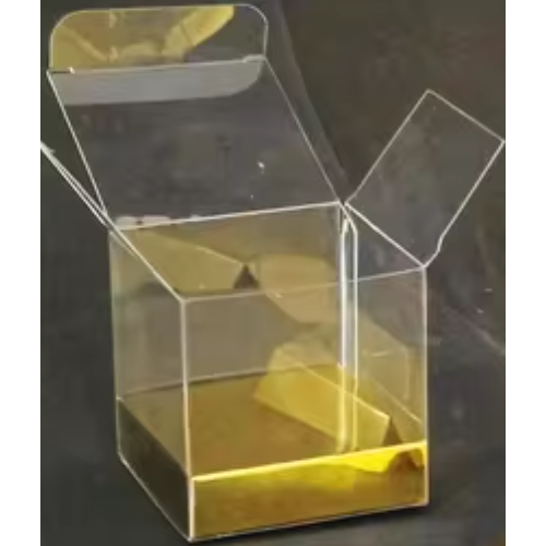 PVC Plastic transparent box with  Gold Base