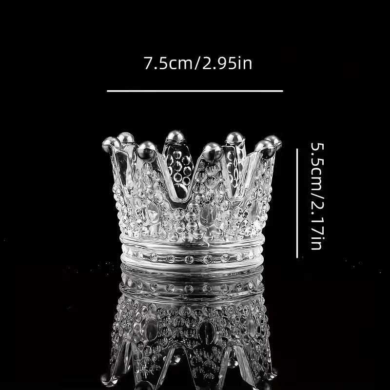 Crown Candlestick Glass Jewelry Box, Perfect for Storing Jewelry, Decorating Weddings, As Banquet Centerpieces Wedding Favors Party Favours F90282