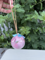 Acrylic Clear Ornament with Pink Flower